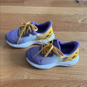 Kizik Kids Athens 2 Purple and Yellow Athletic Shoes